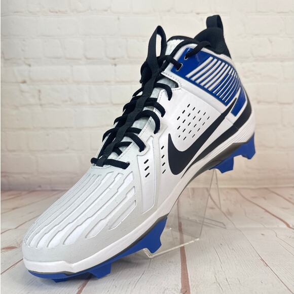 Nike Force Savage Pro 3 White/Blue Lineman Football Cleats Mens Sz 13 DA5453-110 - Picture 4 of 10